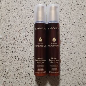 2 L'ANZA Keratin Healing Oil Bond Smoothing Styler 4.7 oz Each Anti Humidity